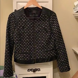 The Limited black faux leather trim jacket.